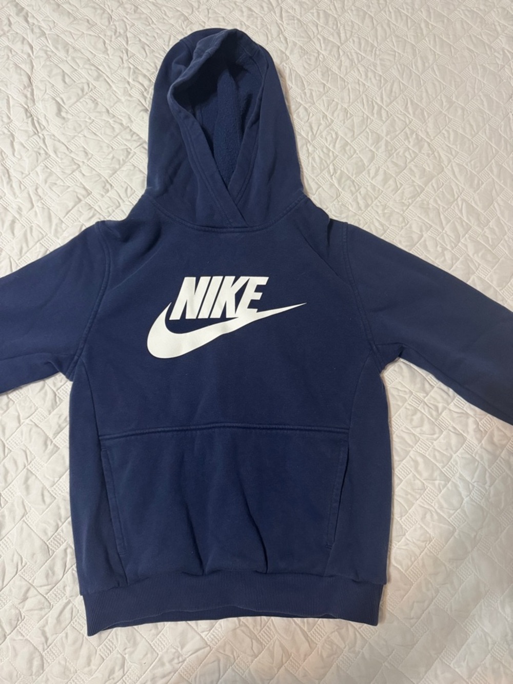 Nike Kids Navy & White Logo Pullover Hoodie